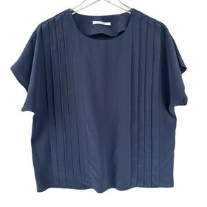 Becken 100% Silk Navy Blouse Size 4